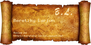 Beretzky Larion névjegykártya